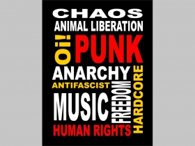 Chaos Punk - chrbtová nášivka veľkosť cca. A4 (po krajoch neobšívaná)